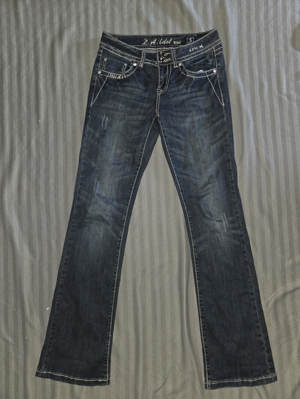 L.A. Idol Dark Blue Boot Cut Jeans - Fair Condition